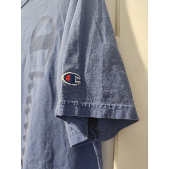 Champion Short Sleeve Algodon Faded Blue T-Shirt Size Adult Large Fast Shipping - Picture 8 of 11